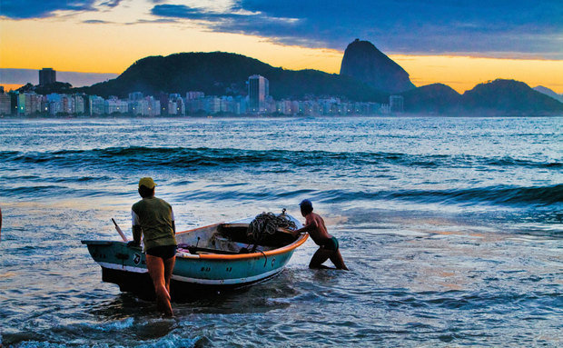Vista da praia de Copacabana, Posto 6.