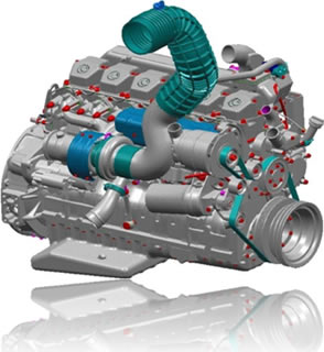 imagem de um motor diesel